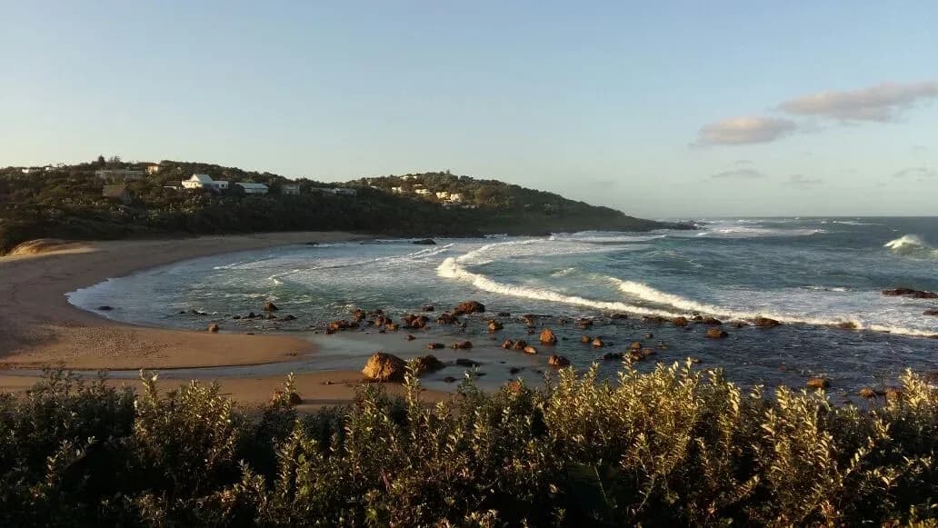 Waves rolling into the bay