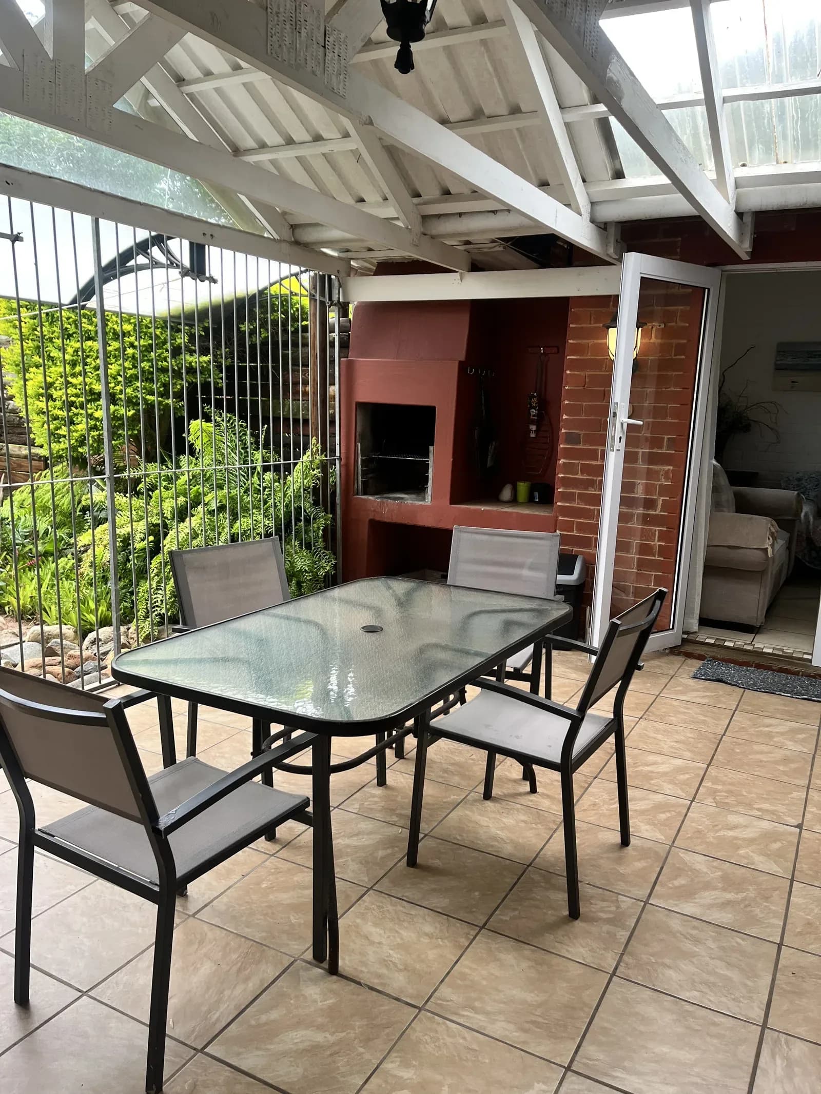 The braai patio in the sun