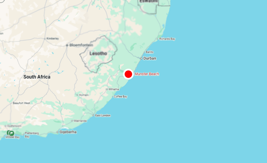 Map of Munster Beach, KwaZulu-Natal